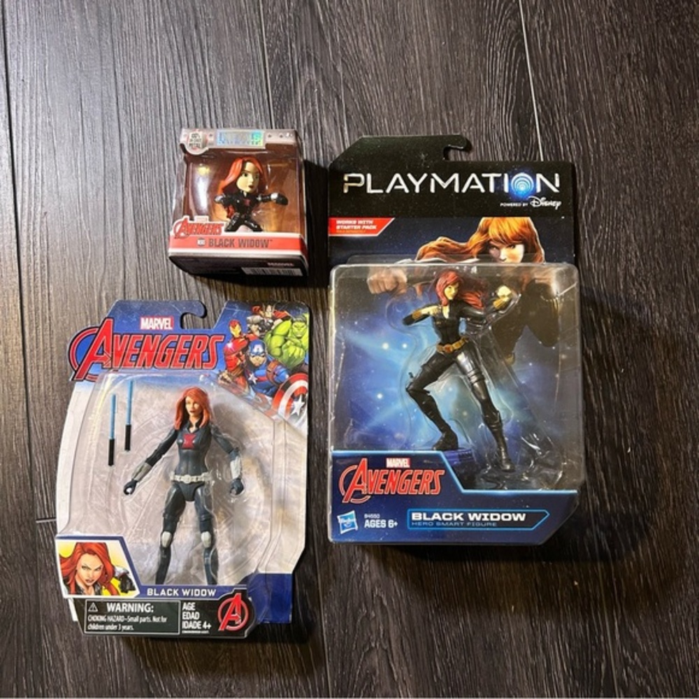 Marvel Black Widow Figure Lot - Jada Metals, Hasbro Avengers, Playmation